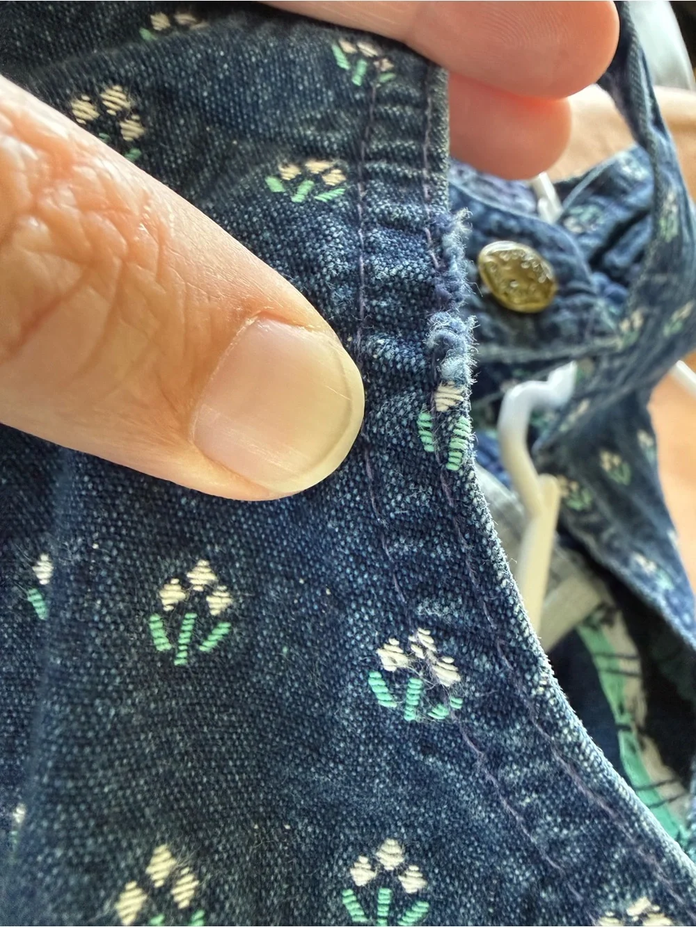 Vintage Oshkosh pinafore floral denim overalls jumper size 2